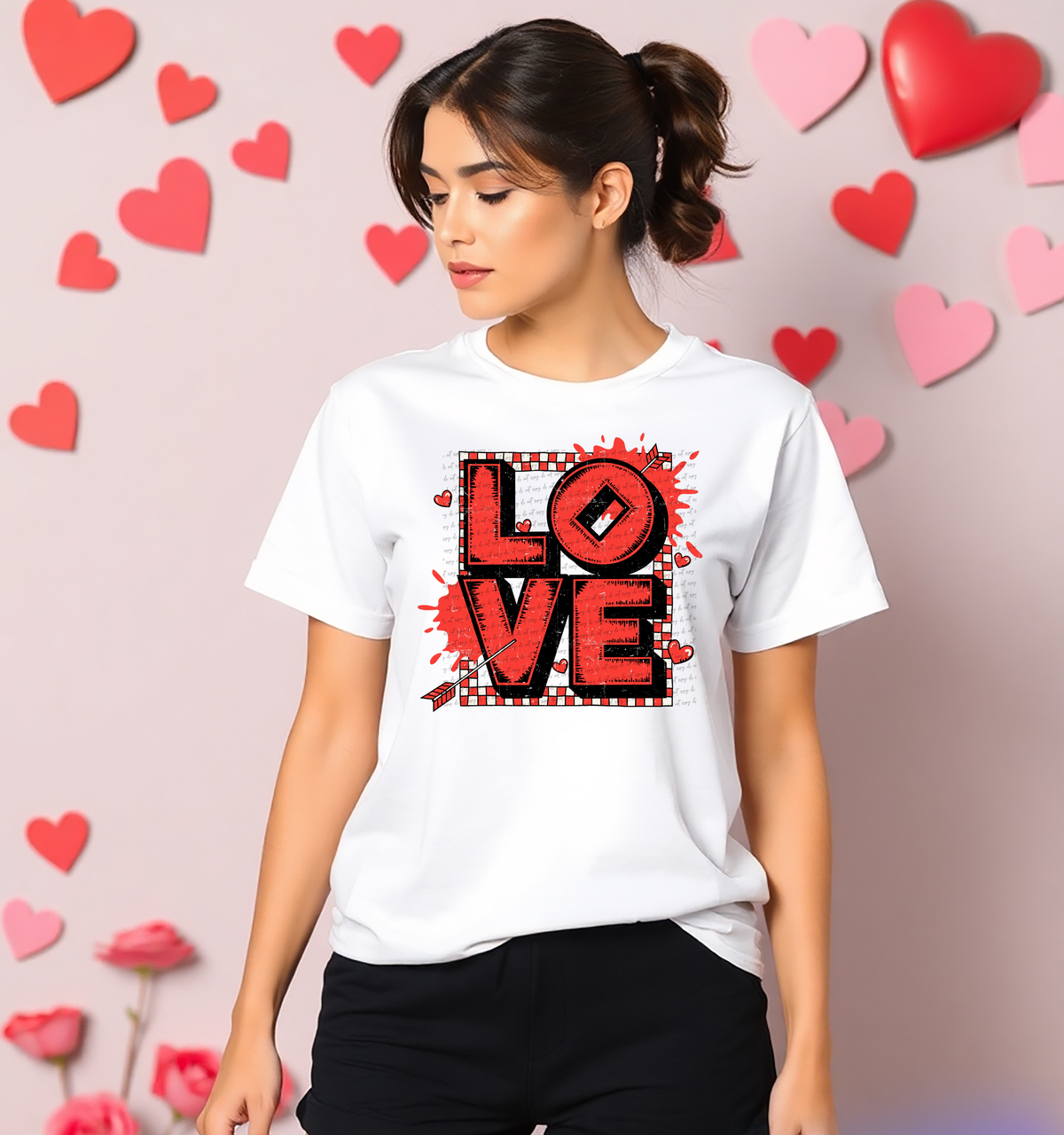 Love Checkered 71778 DTF Transfer