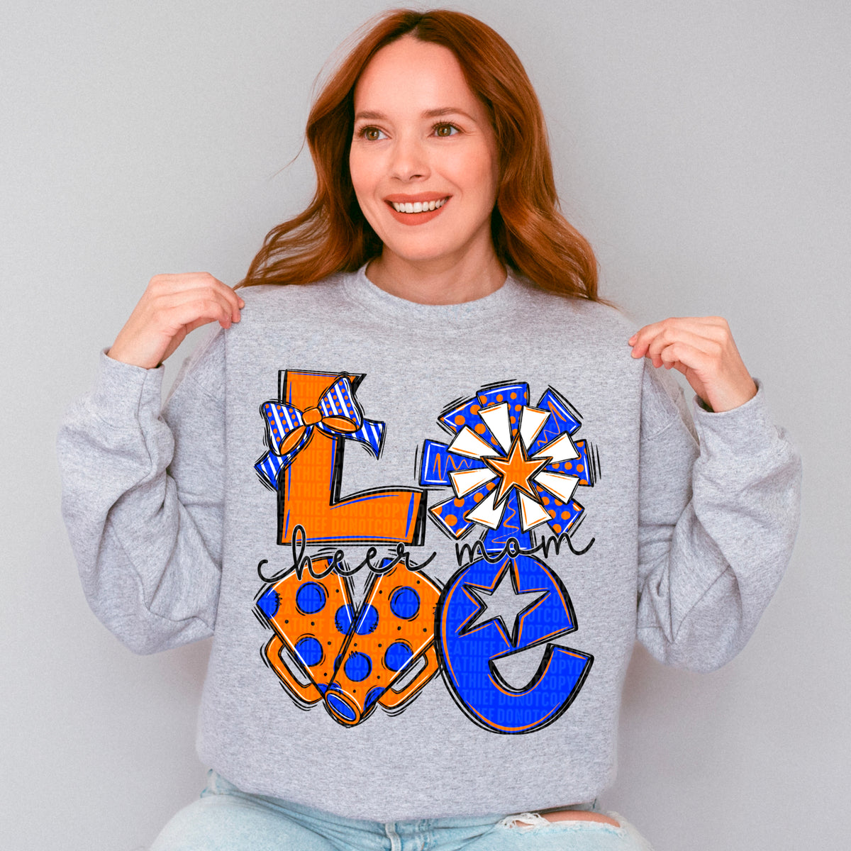 Love cheer mom blue and orange (SDD) 106720 DTF transfer
