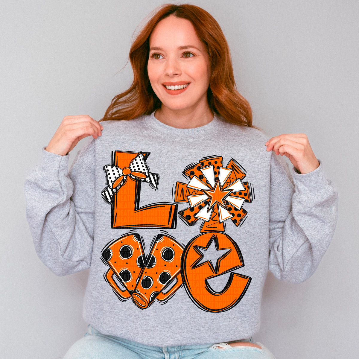 Love cheer black orange (SDD) 106730 DTF transfer
