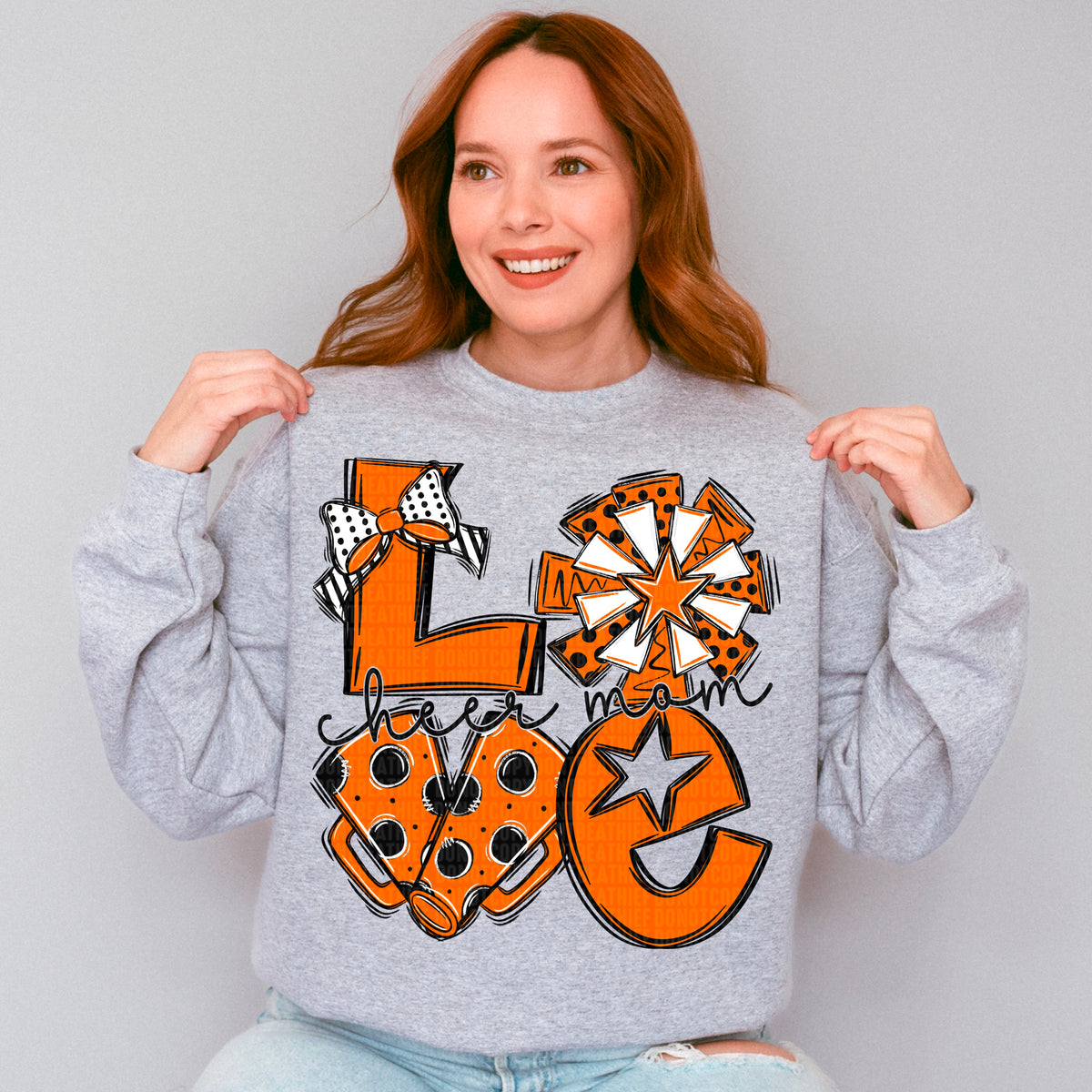 Love cheer mom black and orange (SDD) 106709 DTF transfer