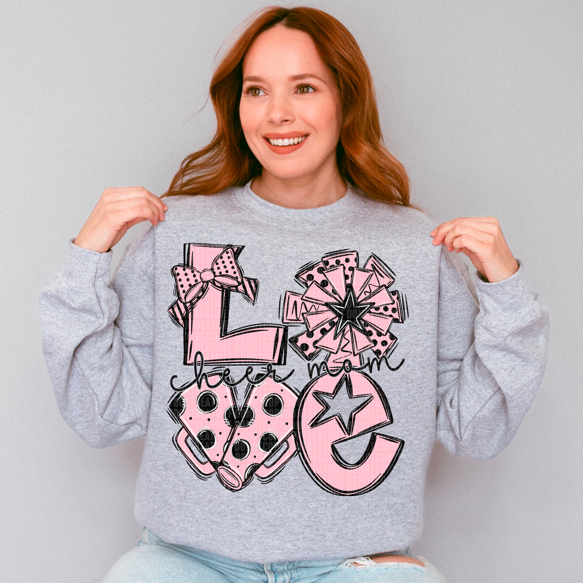 Love cheer mom black and pink (SDD) 106710 DTF transfer