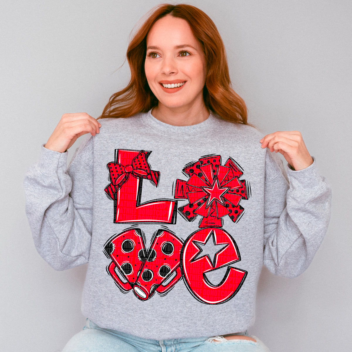 Love cheer black red (SDD) 106732 DTF transfer