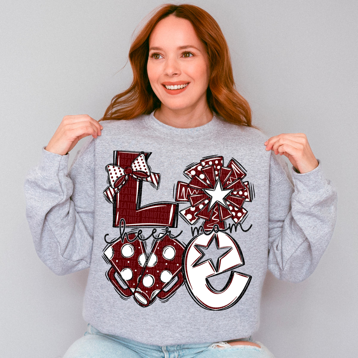 Love cheer mom maroon and white (SDD) 106716 DTF transfer