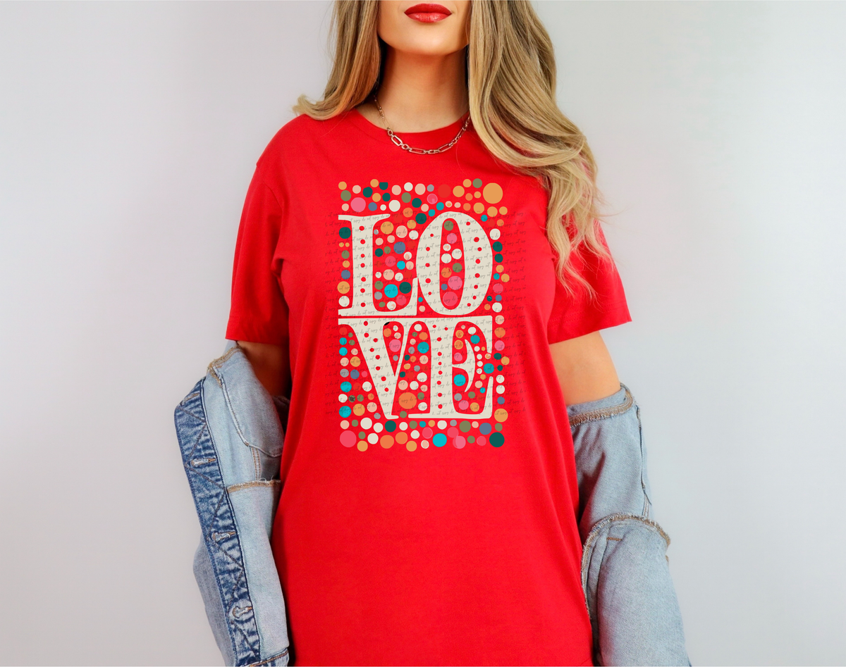 Love Colorful Circle Background 76797 DTF Transfer