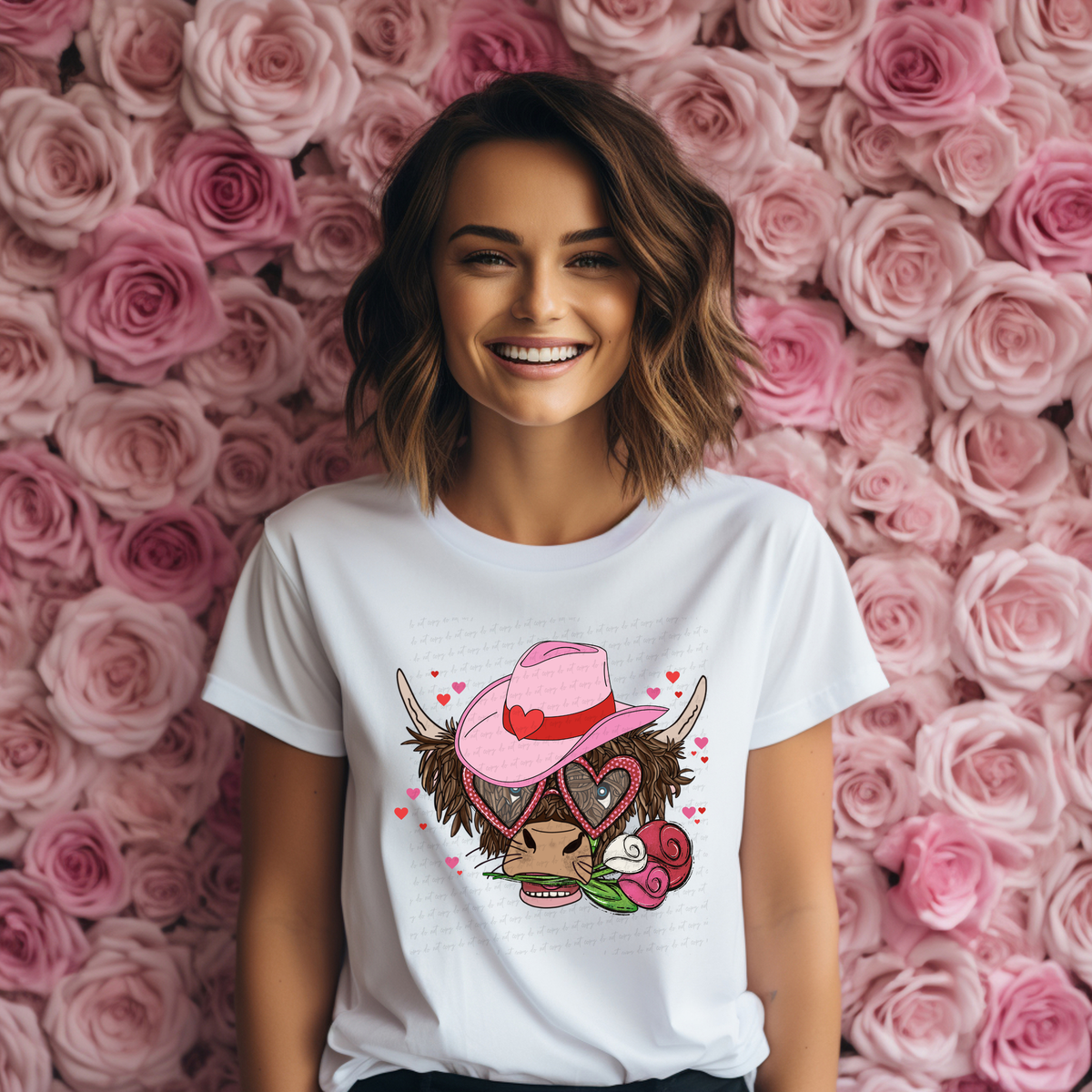 Valentines Cow with Eyeglasses 116841 DTF Transfer