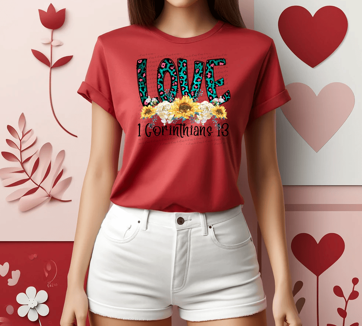 Love Floral 1 Corinthians 13 71531 DTF transfer