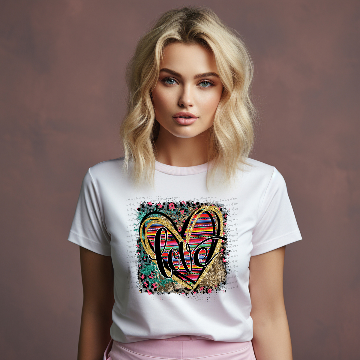 Love Heart Glittery 71533 DTF transfer