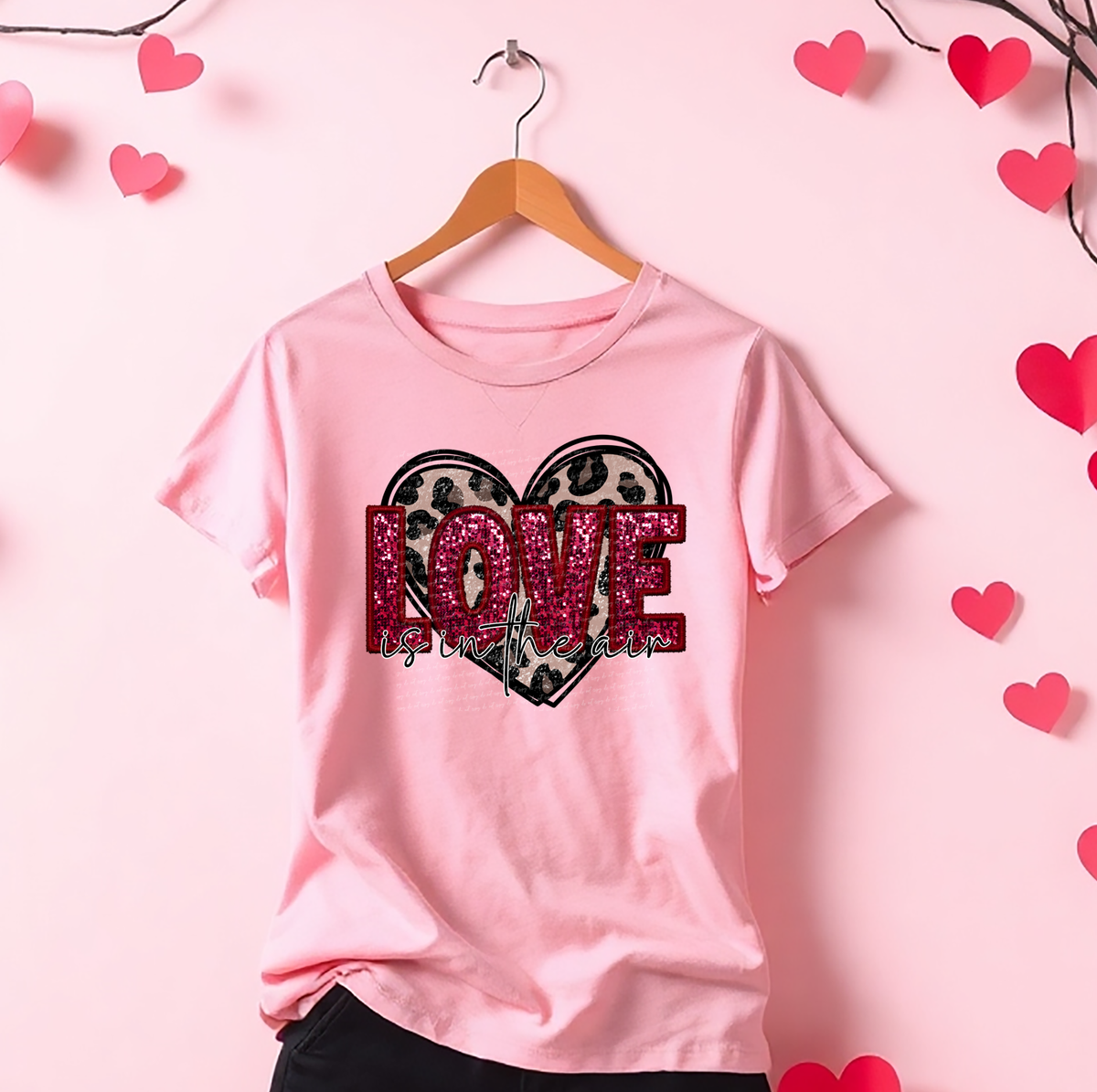 Love Is In The Air Leopard Heart 76462 DTF Transfer