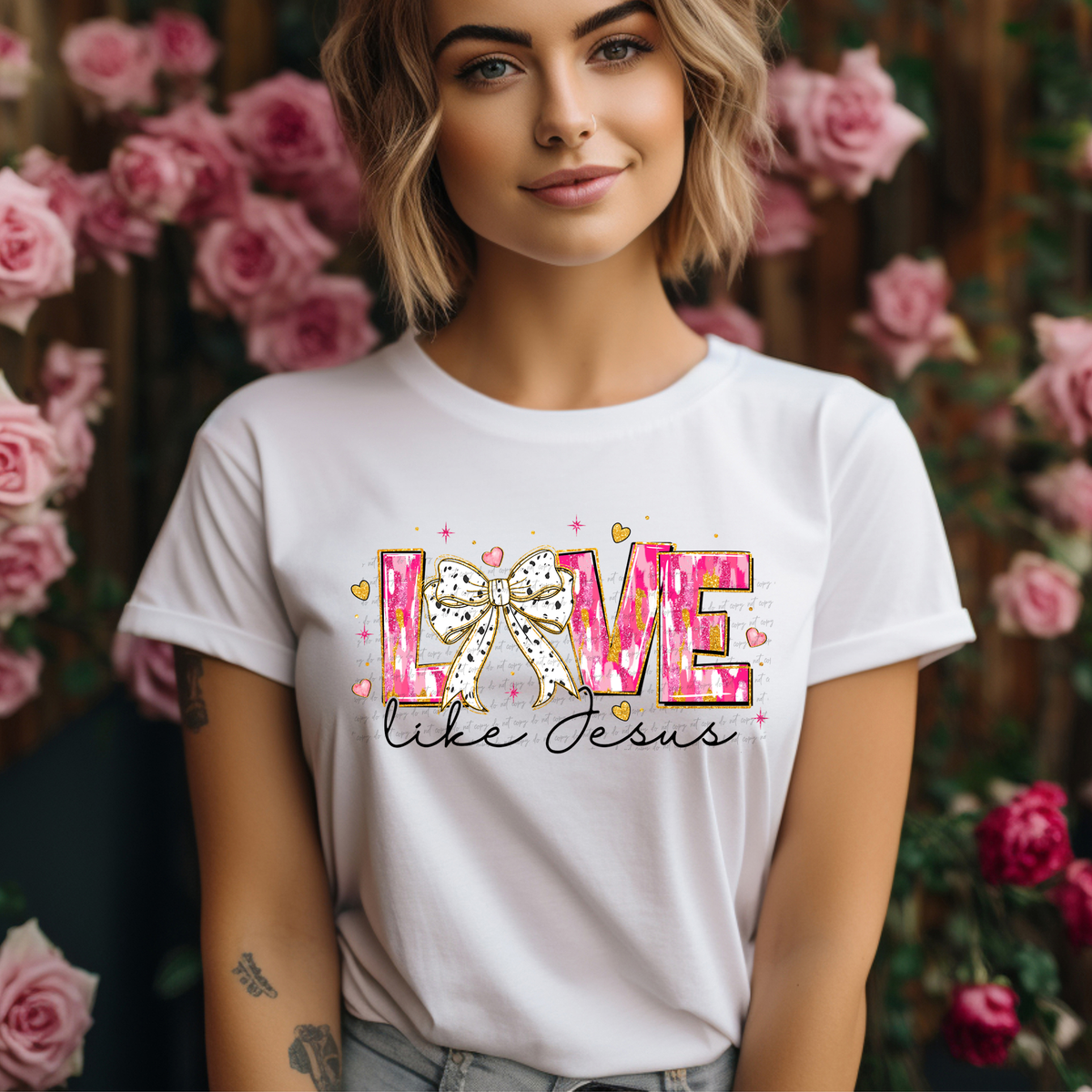 Love Like Jesus Pink Brushstroke 76356 DTF Transfer