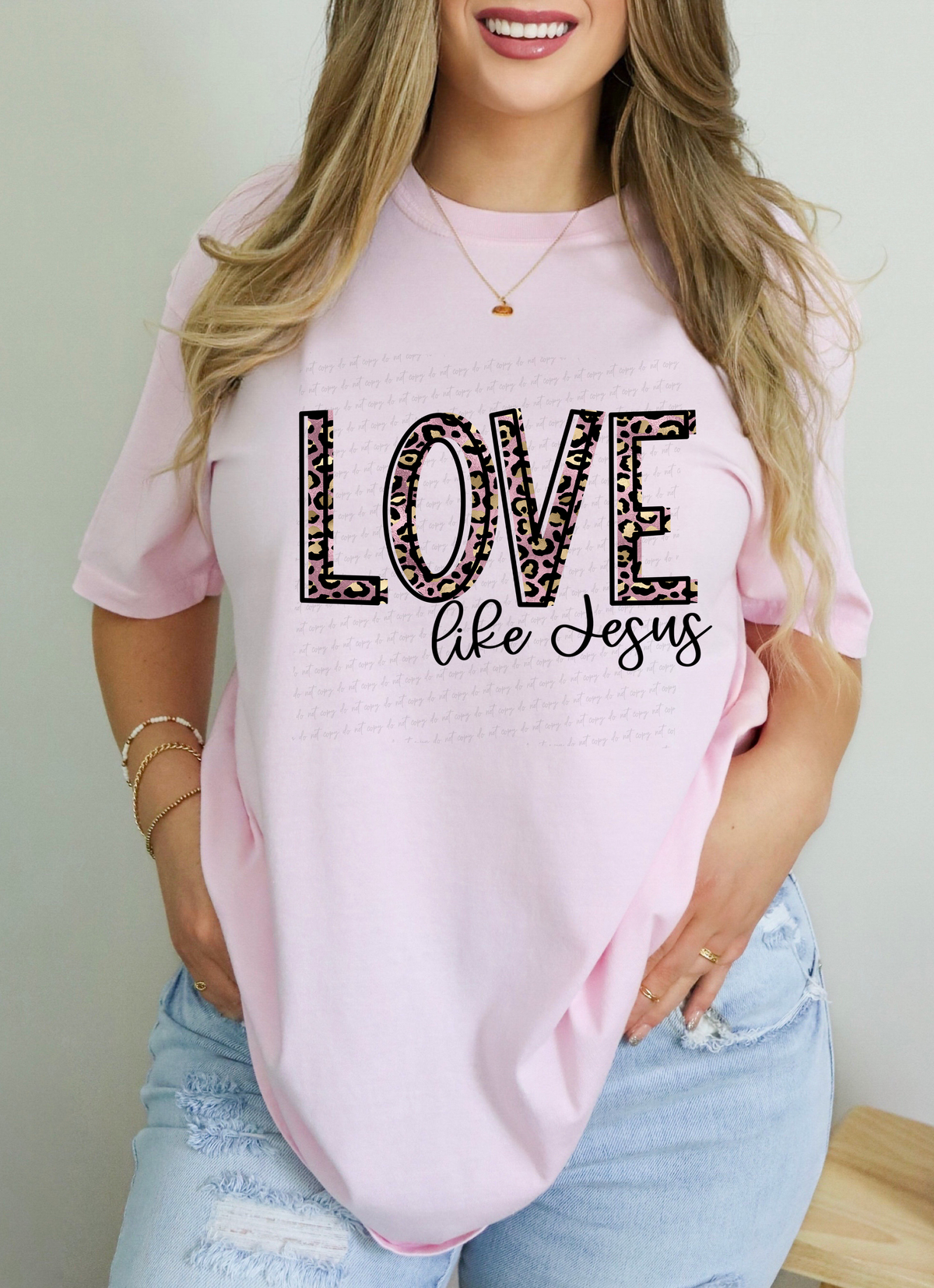 Love Like Jesus Pink Leopard Print 115061 DTF Transfer