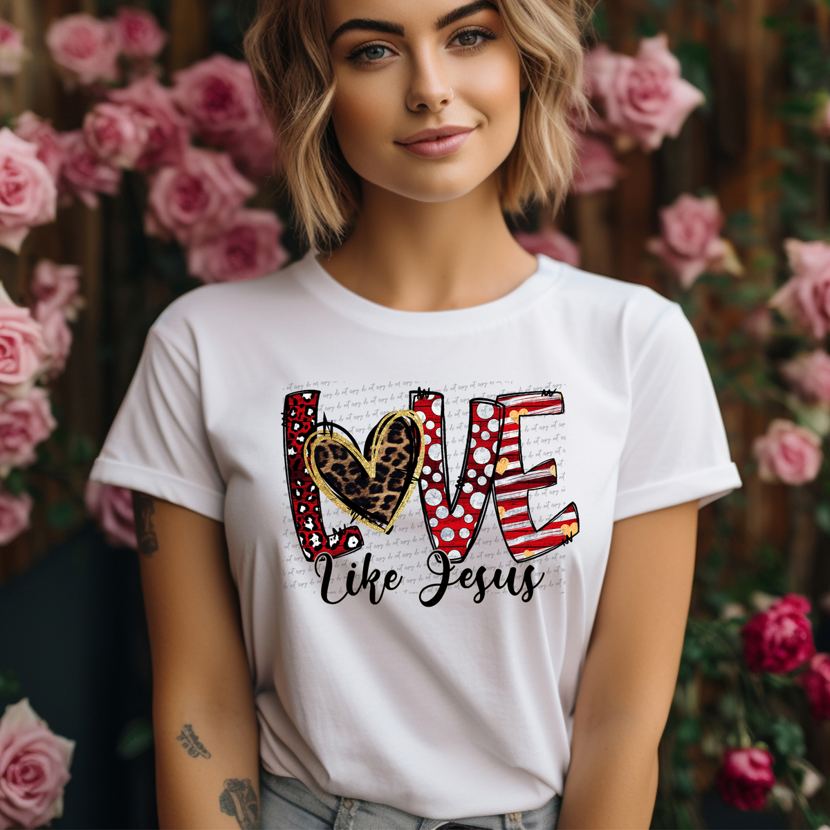 Love Like Jesus Leopard Heart 71616 DTF Transfer