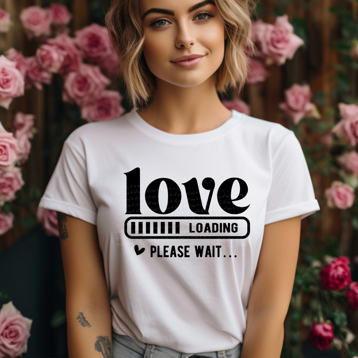 Love Loading Please Wait Black 76358 DTF Transfer