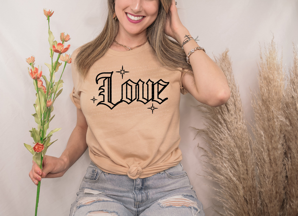 Love Outline - Black 86193 DTF Transfer