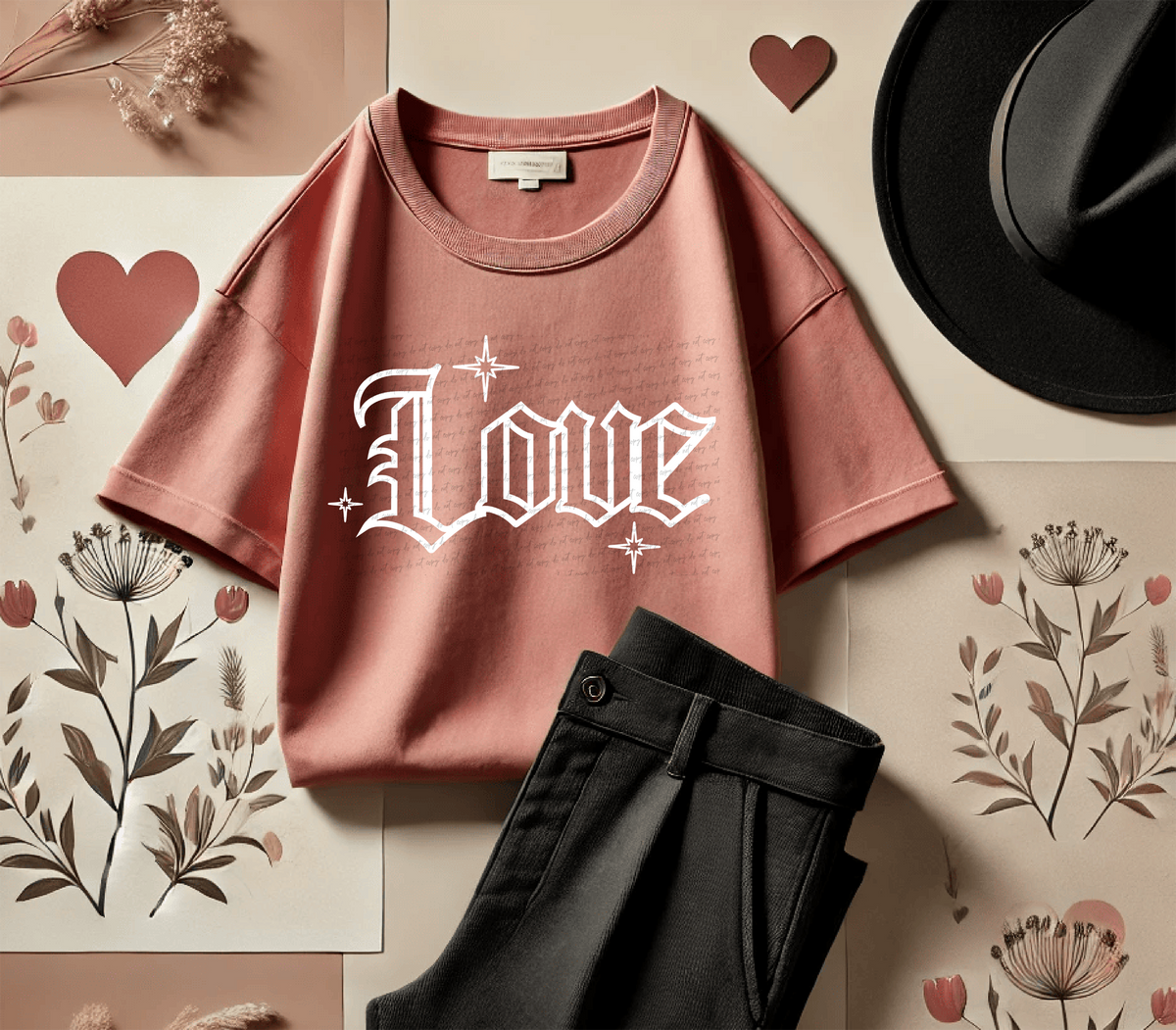 Love Outline - White 86228 DTF Transfer