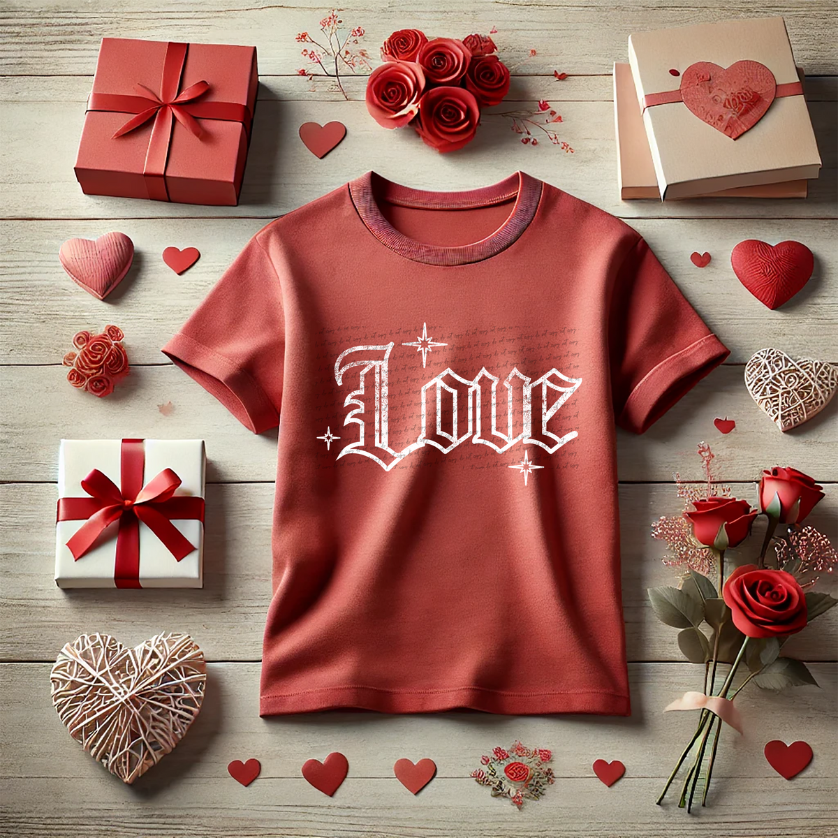 Love Outline - White Grunge 86227 DTF Transfer