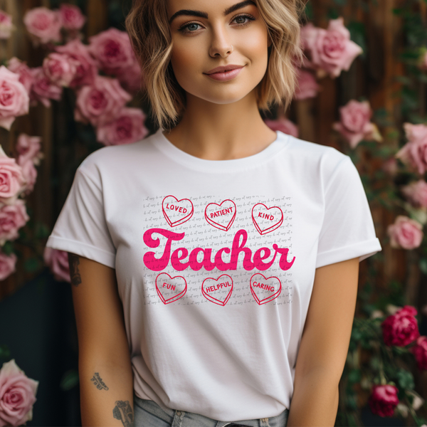 Love Patient Kind Fun Helpful Caring Teacher 71696 DTF Transfer