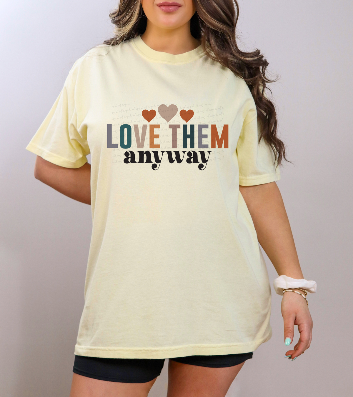 Love Them Anyway Brown Hearts 76593 DTF Transfer