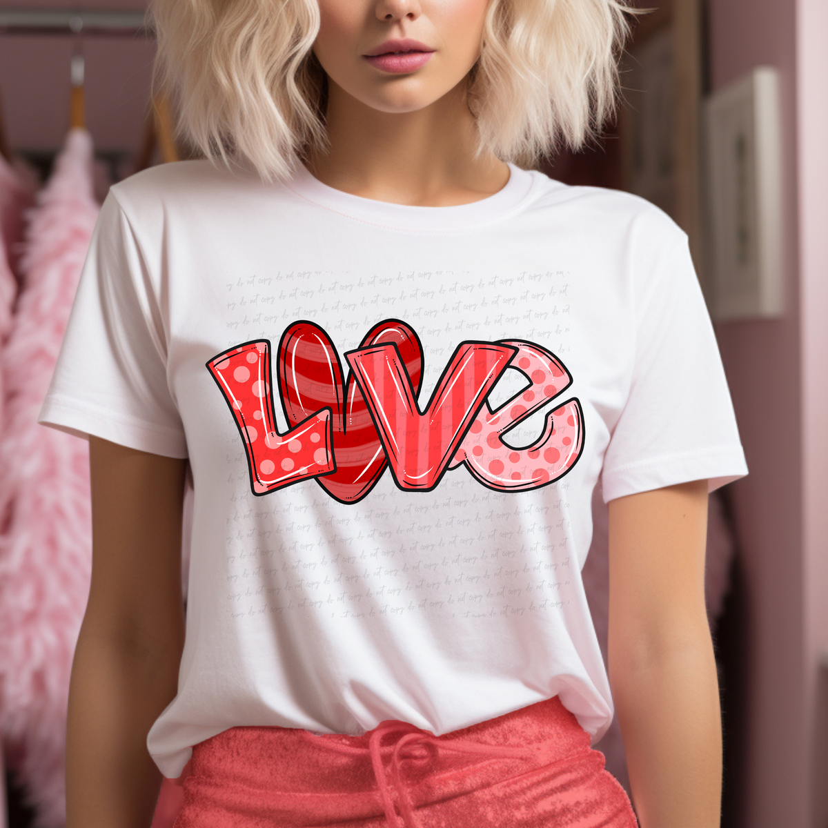 Love Valentine Heart Candy Red 116079 DTF Transfer