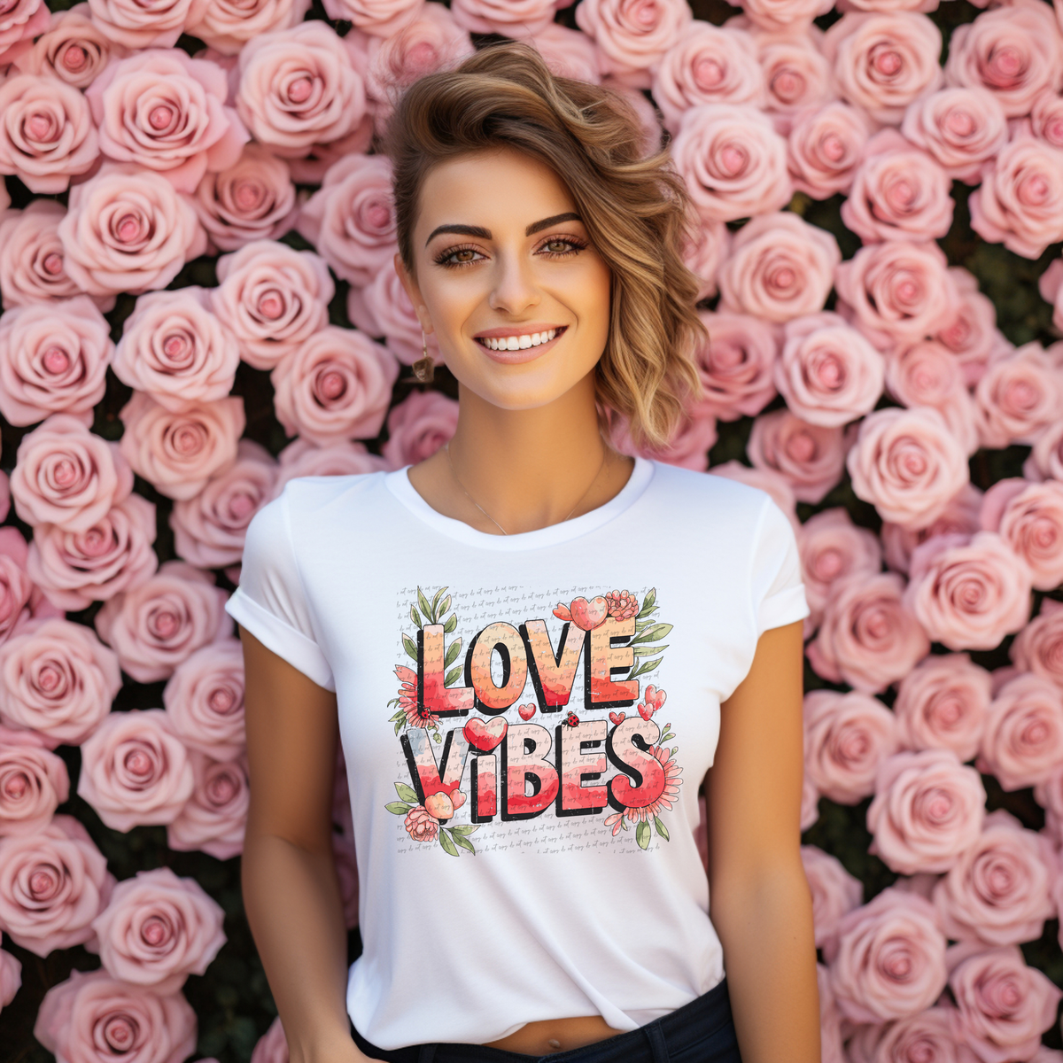 Love Vibes Floral 71787 DTF Transfer