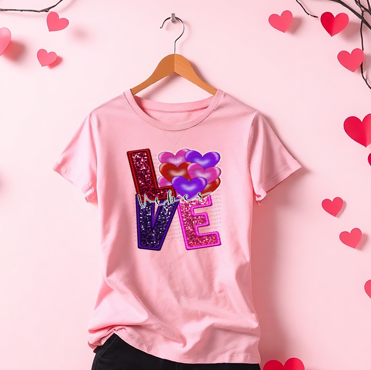 Love Vibes Heart Balloons 76465 DTF Transfer