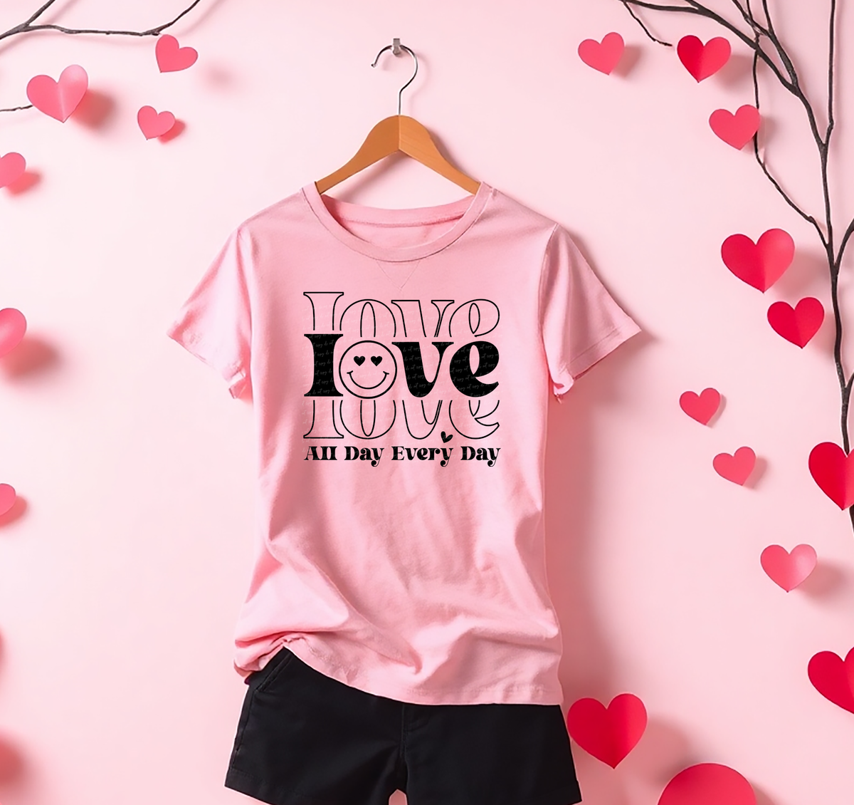 Love All Day Everyday Black 76351 DTF Transfer