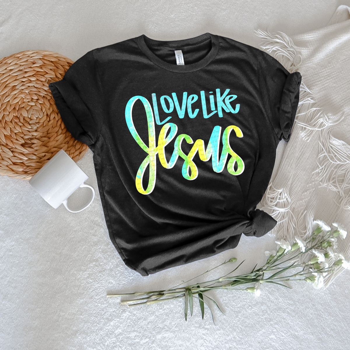Love like Jesus Green Blue 81825 DTF Transfer