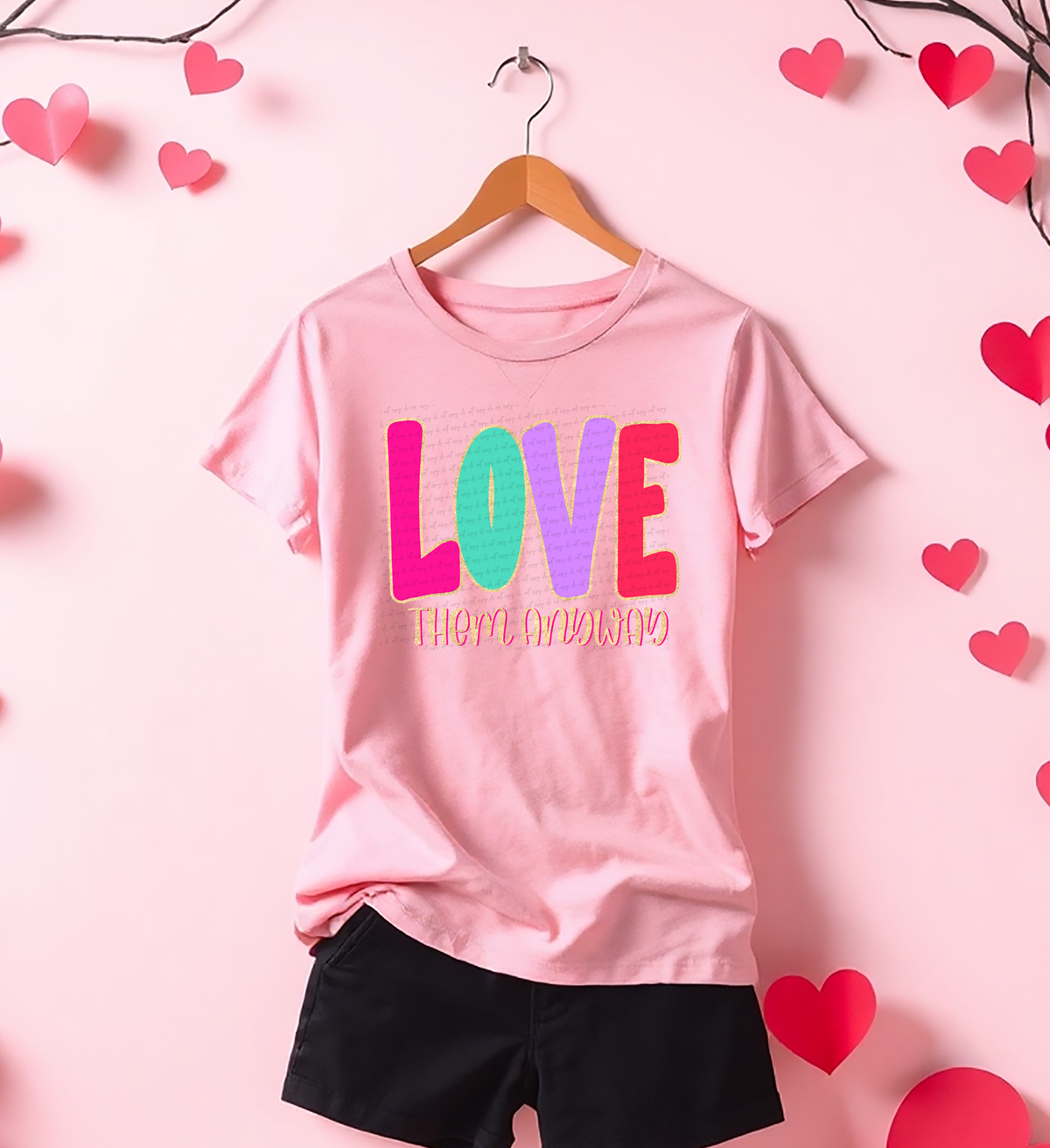 Love Them Anyway Gold Outline 81829 DTF Transfer