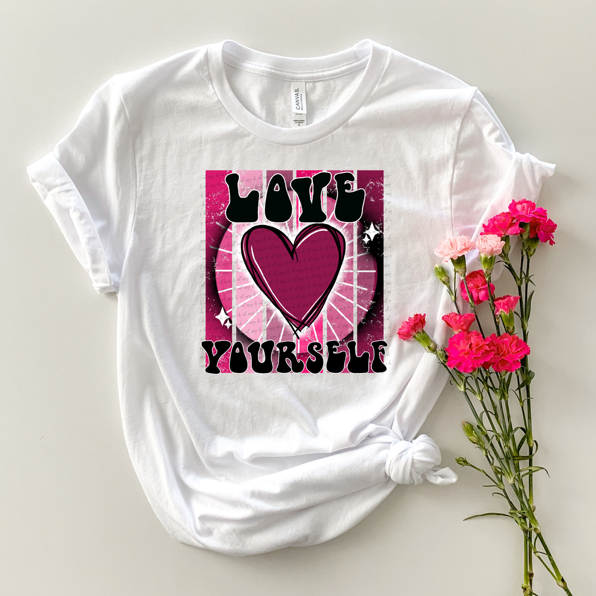 Love Yourself Pink Heart Frame 115996 DTF Transfer