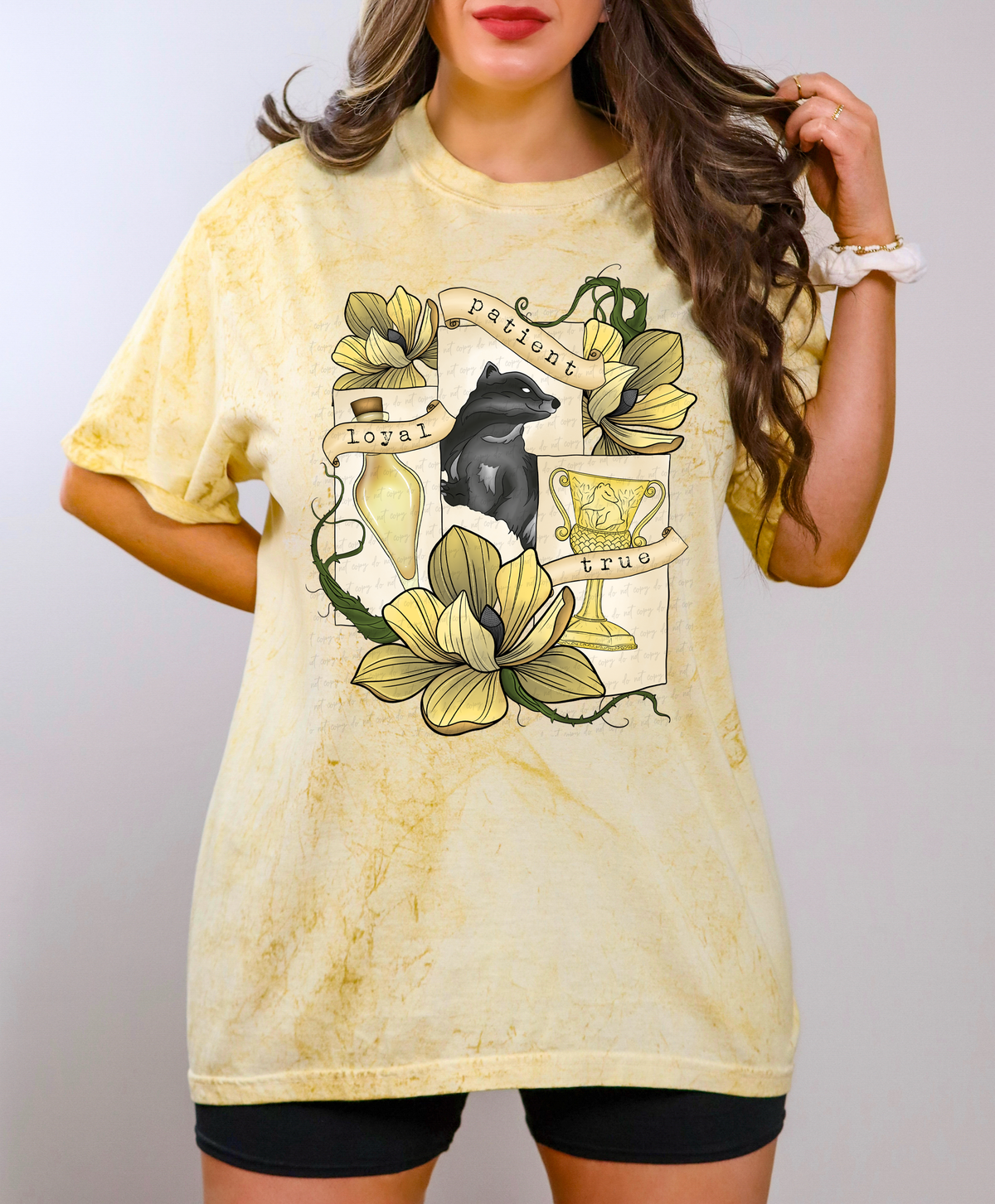 Loyal Patient True Huffle Yellow Floral 115393 DTF transfer