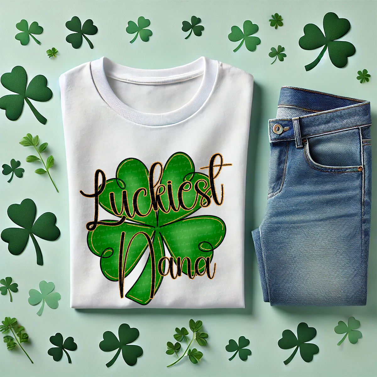 Luckiest Nana Shamrock 89368 DTF Transfer