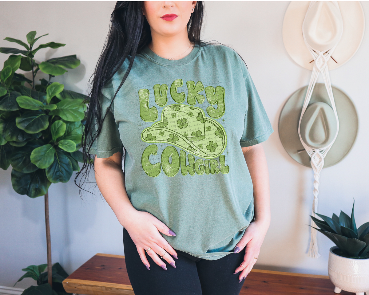 Lucky Cowgirl Shamrock 74542 DTF Transfer