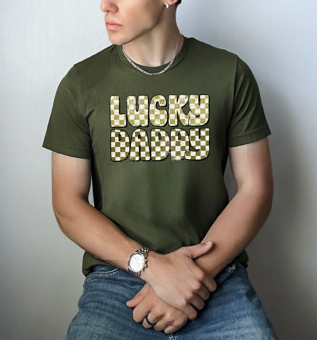 Lucky Daddy Checkered 74543 DTF Transfer