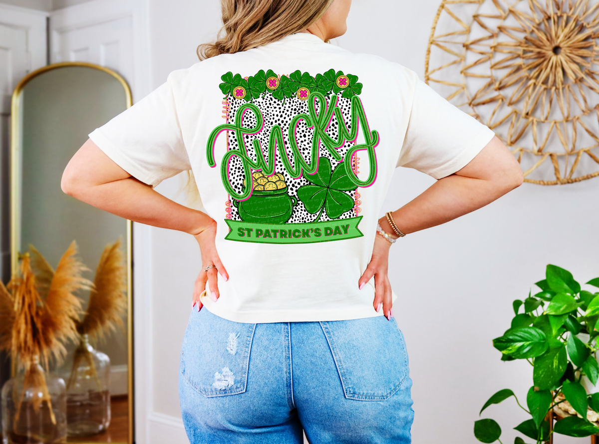 Lucky St. Patrick's Day Preppy (Back Print) 81948 DTF Transfer
