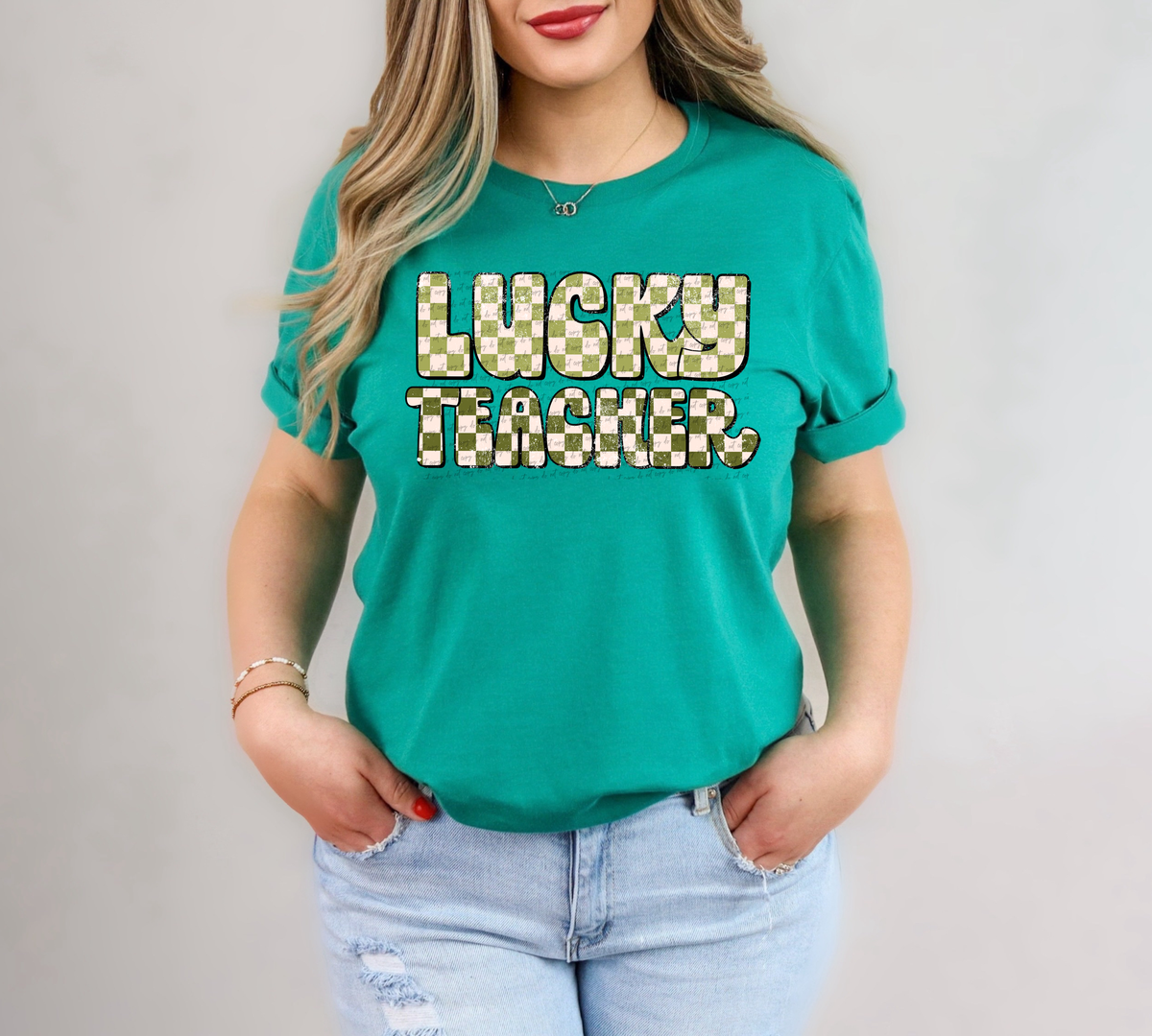 Lucky Teacher Checkered 74545 DTF Transfer