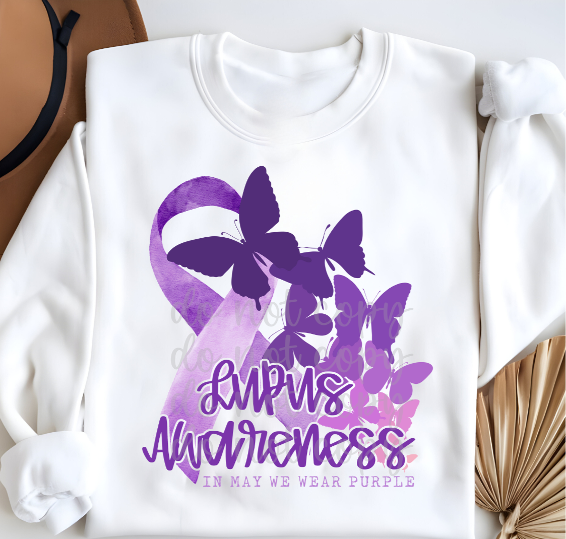 In May we wear purple Lupus Awareness (Parker) 101722 DTF transfer