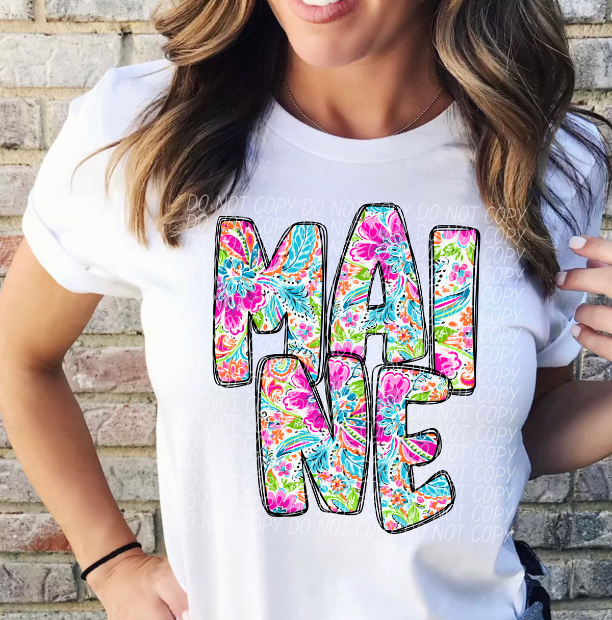 Maine floral STACKED CITY DTF transfer