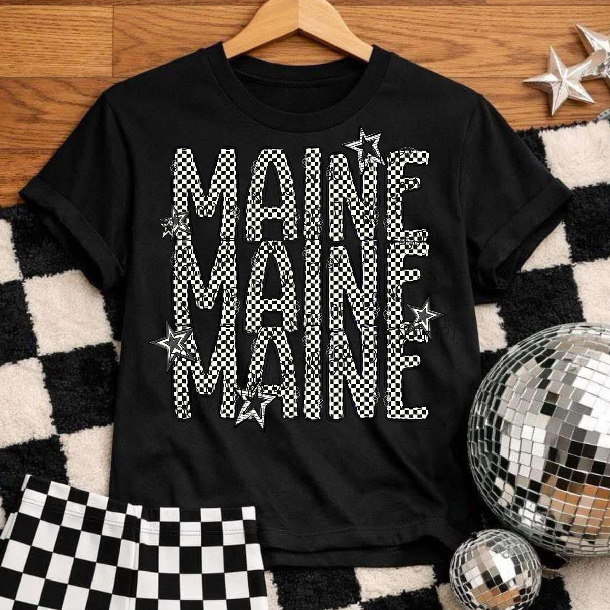 Maine checker star (City) DTF Transfer