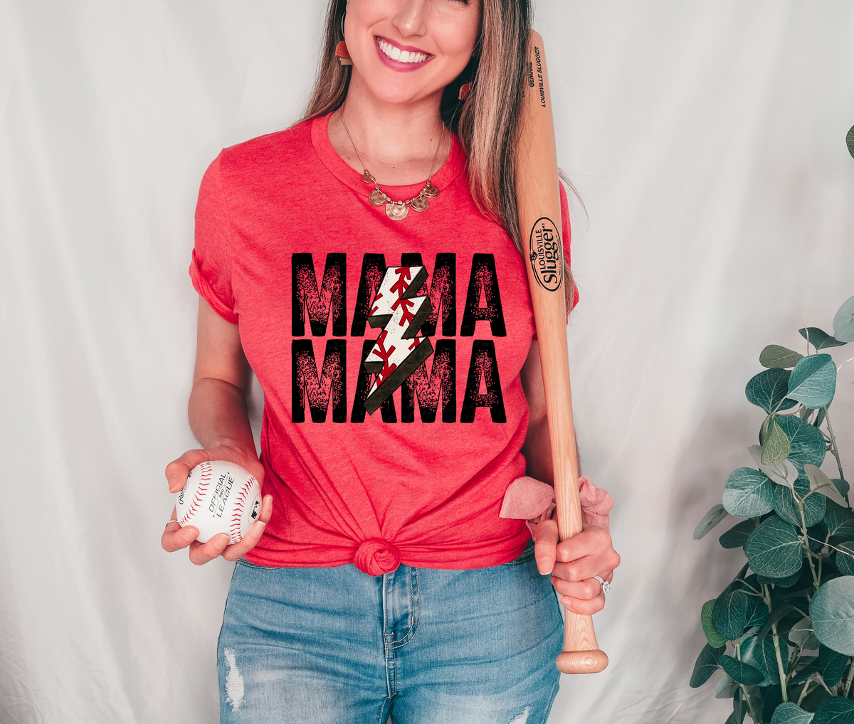 Mama Mama Baseball Lightning Bolt 116501 DTF Transfer