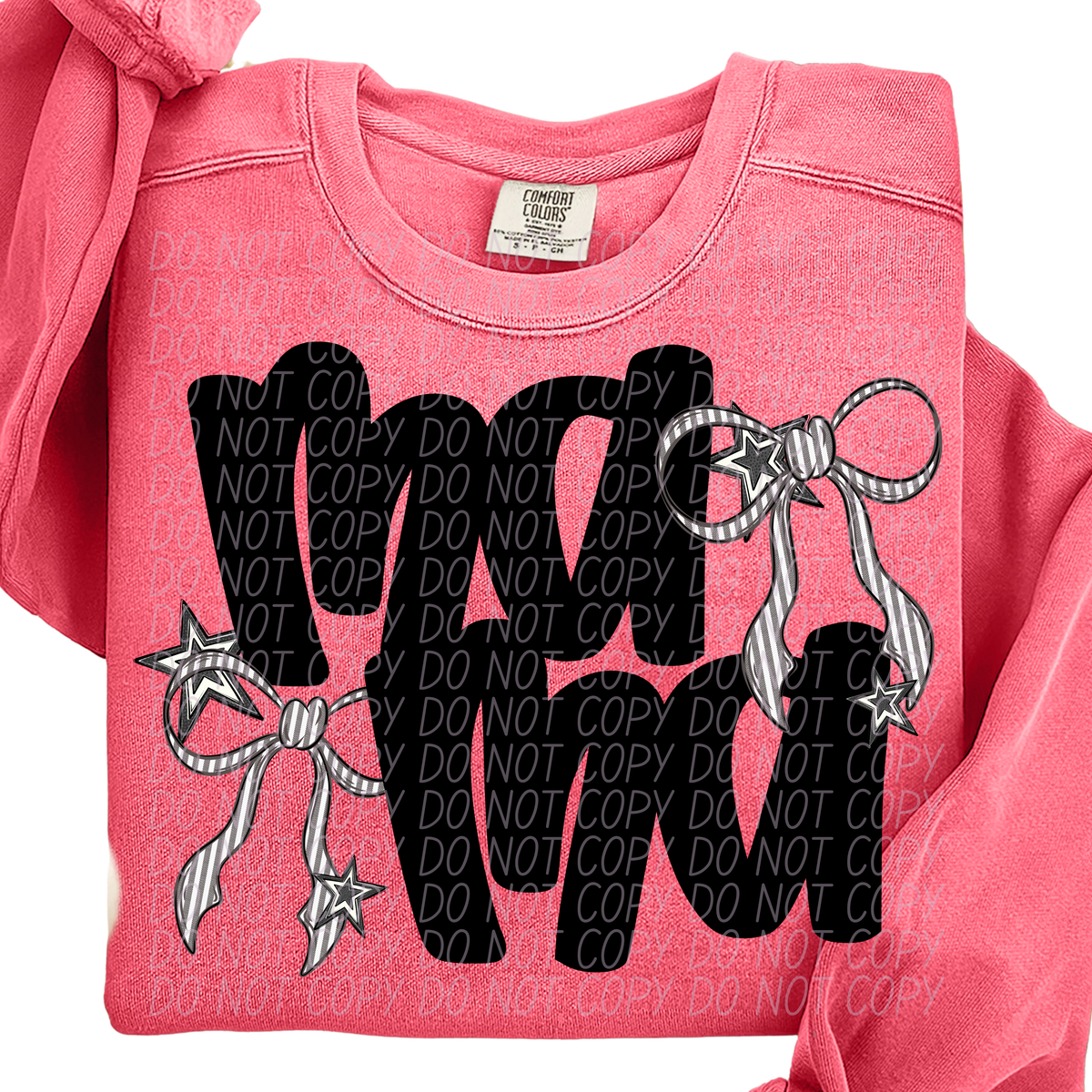 Mama (Black stacked with bows) (City) DTF Transfer