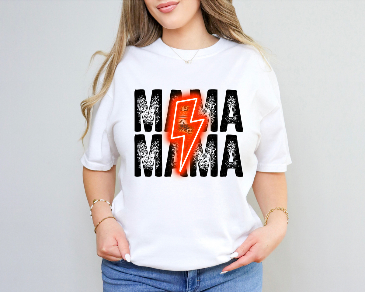 Mama Mama Orange Lightning Bolt 116510 DTF Transfer