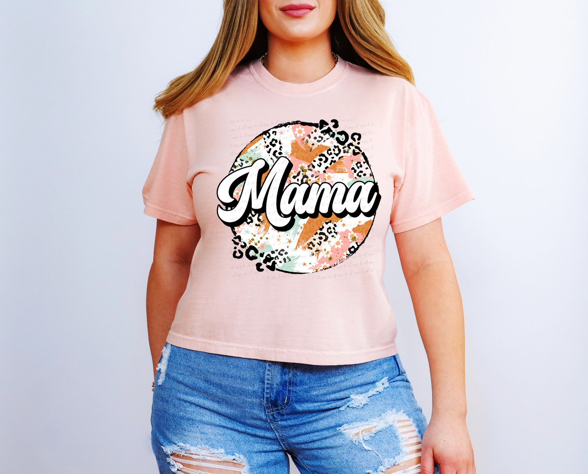 Mama Happy Spring Leopard Circle 116575 DTF Transfer
