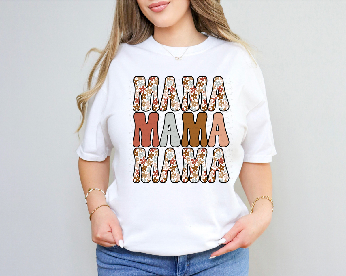 Mama Stacked Floral Letters 116587 DTF Transfer