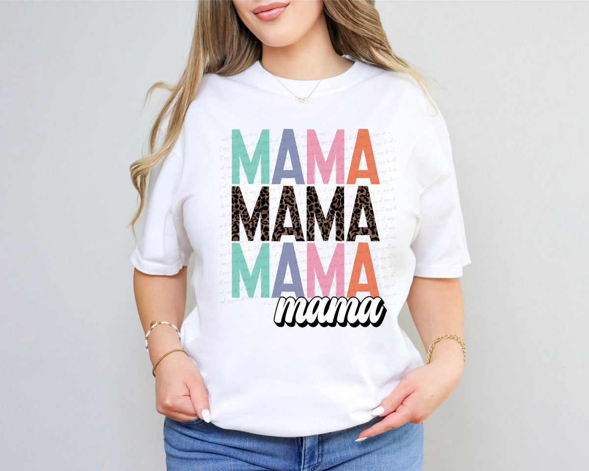 Mama Stacked Leopard Font 116588 DTF Transfer