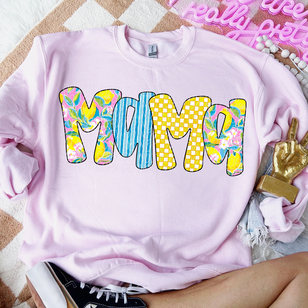 Mama Lemon Font (City) DTF transfer
