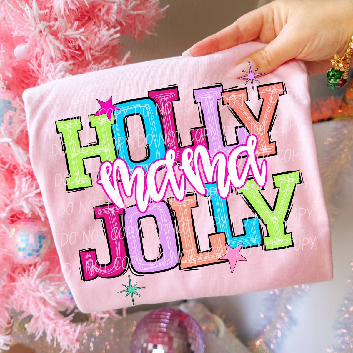 mama holly jolly names (city) DTF Transfer