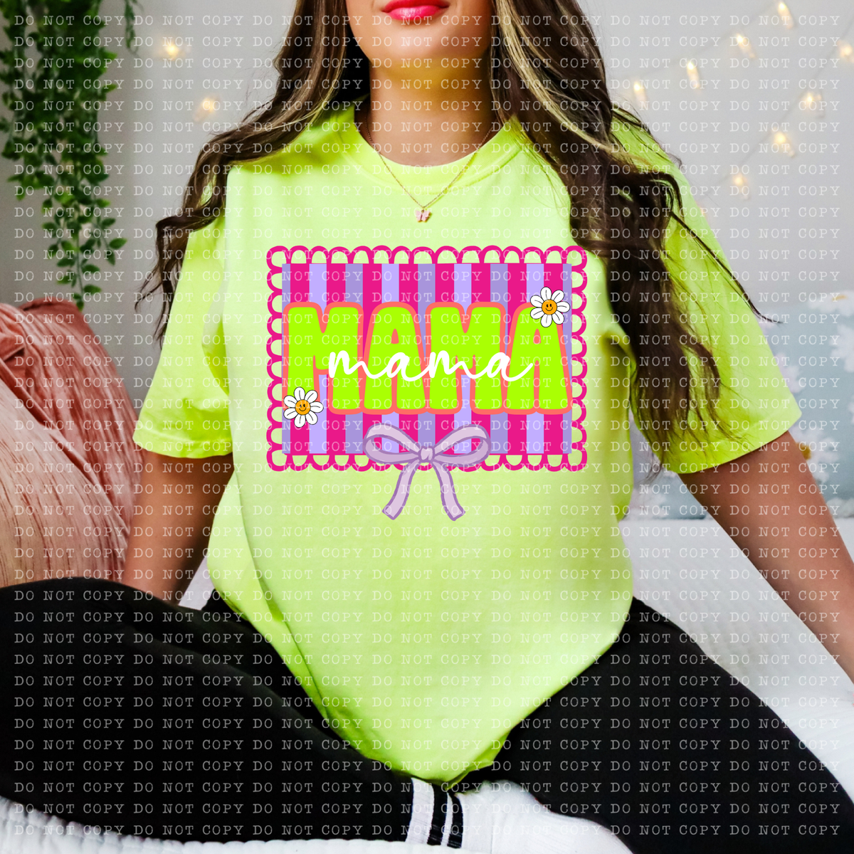 Mama preppy bright frame (ECHT) DTF Transfer