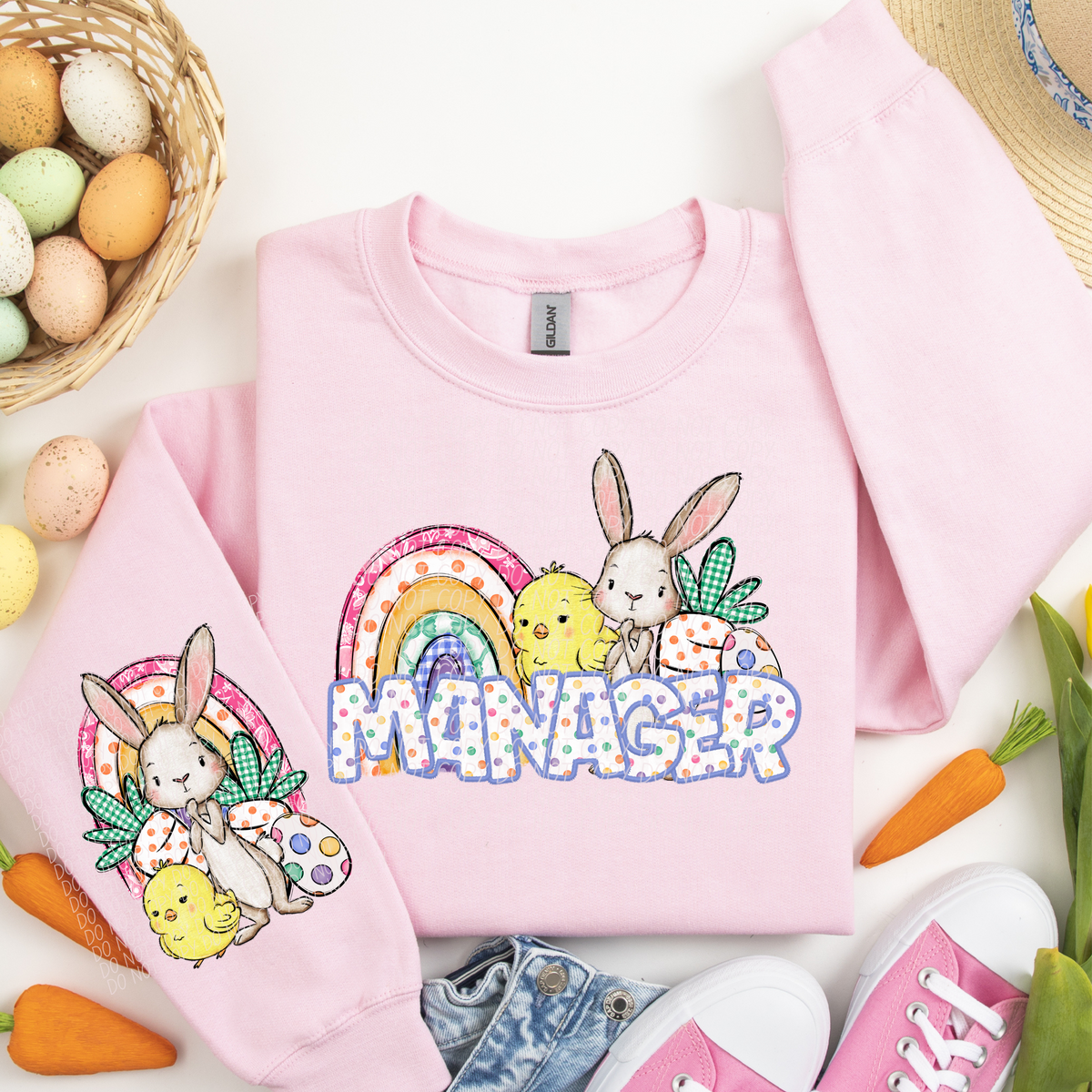 Manager rainbow chick bunny (CITY) DTF transfer