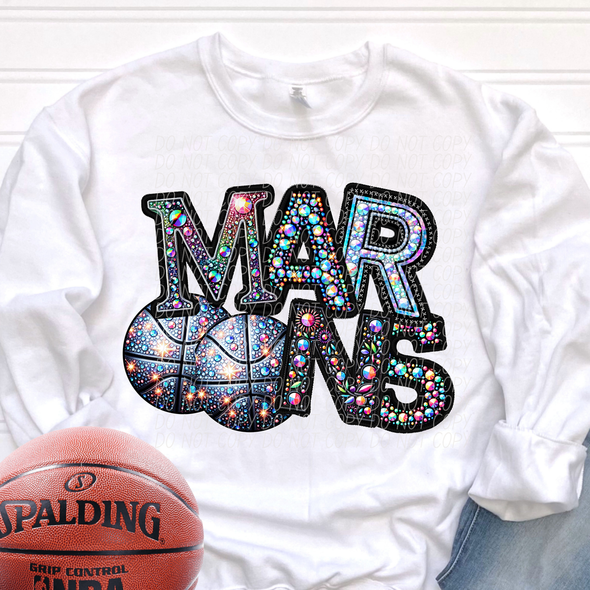 Maroons Basketball Rhinestone (CITY) 66631 DTF transfer