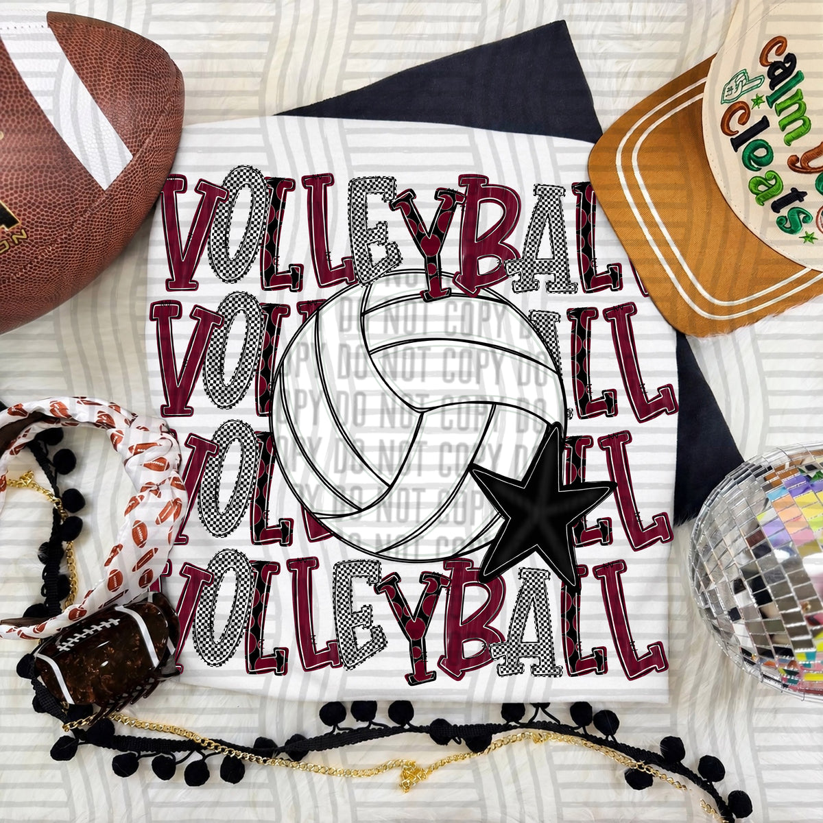 Marron-Volleyball quad stacked (Caplinger) DTF Transfer