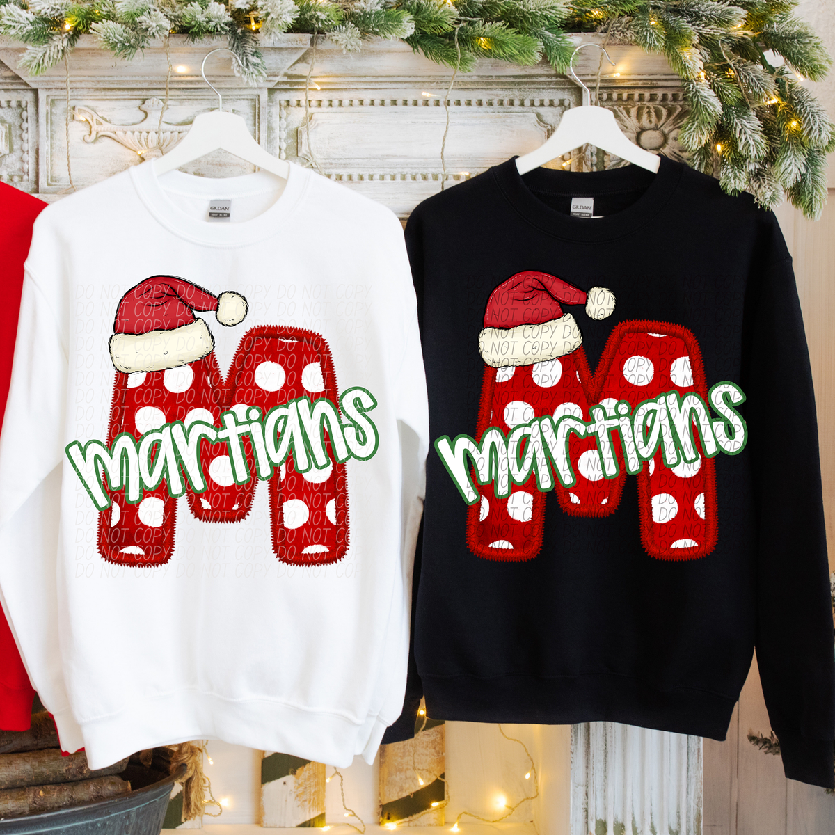 M Martians Christmas Faux Embroidery (CITY) 66327 DTF transfer